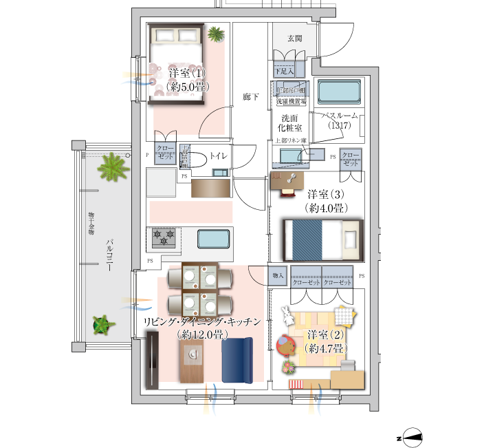 A TYPE 家具配置イメージ