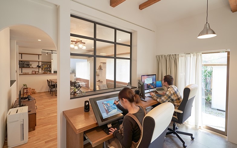 一角をワークスペースに